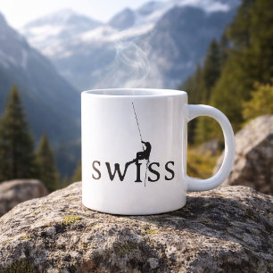 Schweizisk klättring minimalistisk rep silhuett jumbo mugg
