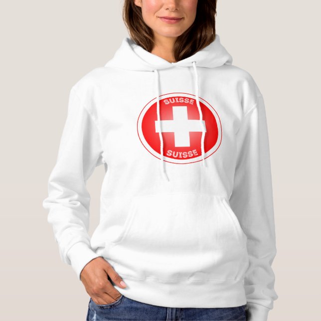 Schweizisk kors Suisse cirkelform T Shirt (Framsida)