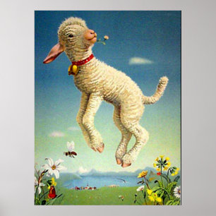 Schweizisk lamm vintageaffisch poster