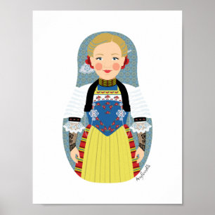 Schweizisk Matryoshka-affisch Poster