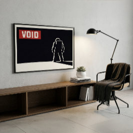 Schweizisk minimalistisk svart röd vit astronaut r poster