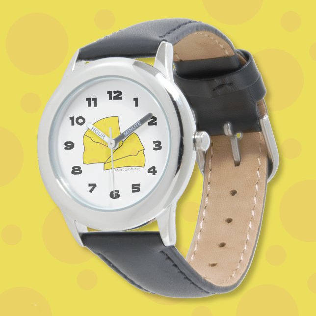 Schweizisk ost Tecknad Illustration Kid Watch Armbandsur (Swiss cheese doodle kid watch .)