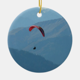 Schweizisk paraglidering julgransprydnad keramik