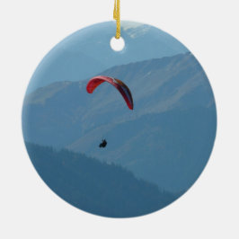 Schweizisk paraglidering julgransprydnad keramik