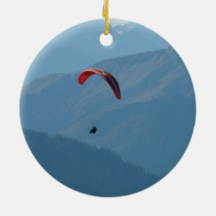 Schweizisk paraglidering julgransprydnad keramik