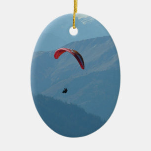 Schweizisk paraglidering julgransprydnad keramik