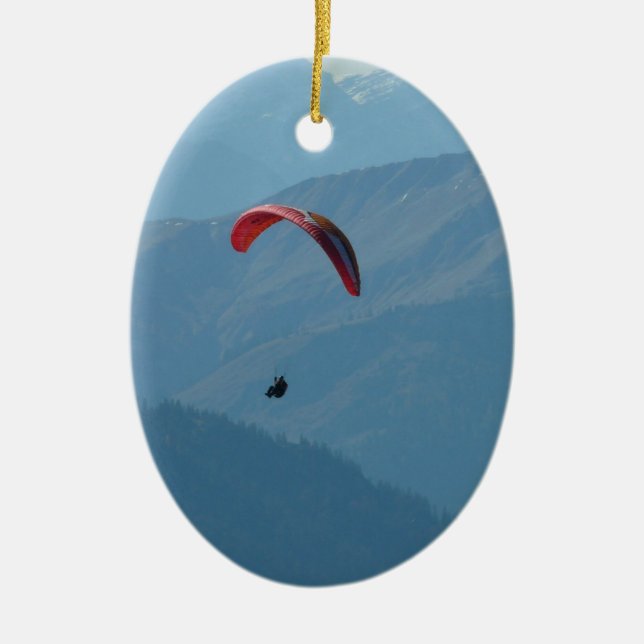 Schweizisk paraglidering julgransprydnad keramik (Framsidan)