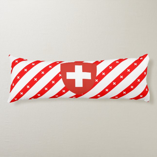 Schweizisk randflagga kroppskudde (Framsidan)