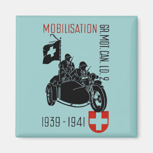 Schweizisk Recon motorcykel för WWII Magnet