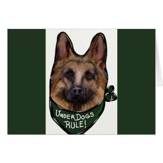 SCHWEIZISK SCHÄFERHUND UNDERDOG HÄLSNINGSKORT (Framsidan Horizontal)
