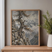 Schweiziska Alperna Eiger Lärkträd Konst