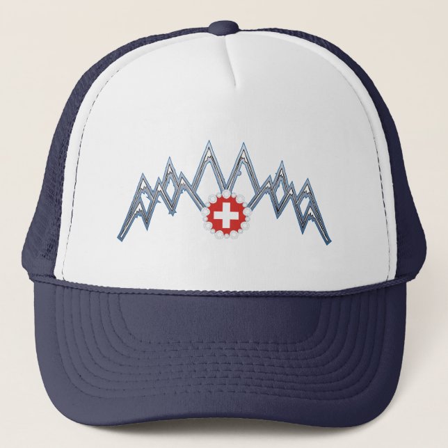 Schweiziska Alperna Hatt Keps (Framsida)
