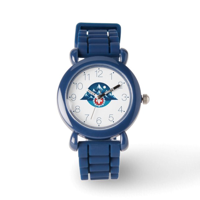 Schweiziska Alperna Illustration Armbandsur (Framsida)