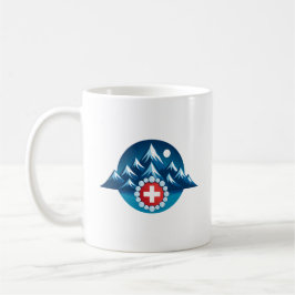 Schweiziska Alperna Illustration Kaffemugg