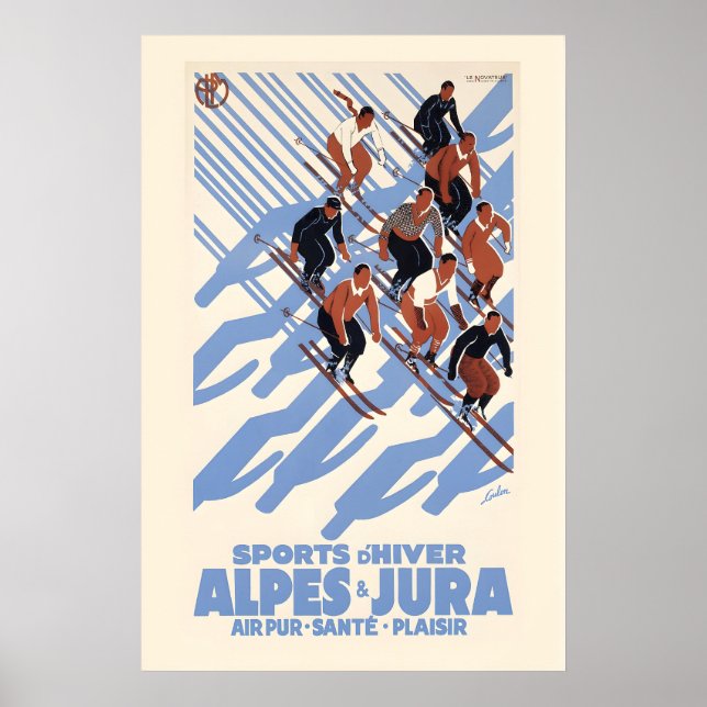 Schweiziska Alperna och Jurabergen Vintersport Poster (Framsidan)