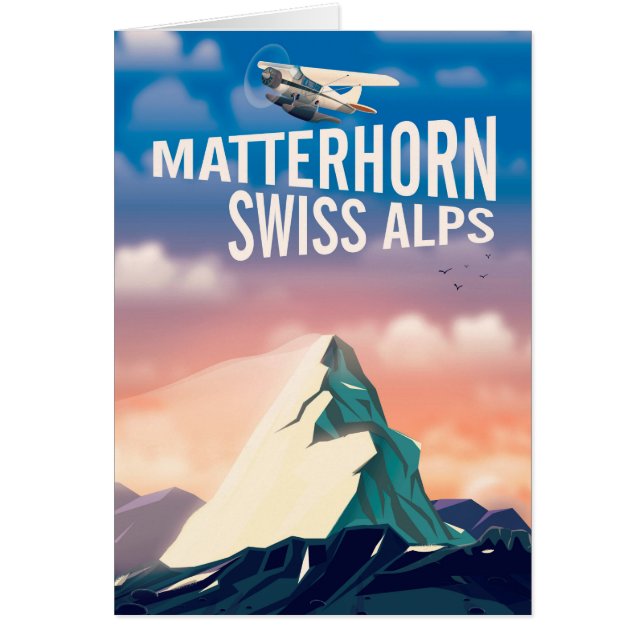 Schweiziska Alpernor Matterhorn-reseaffisch Hälsningskort (Framsidan)