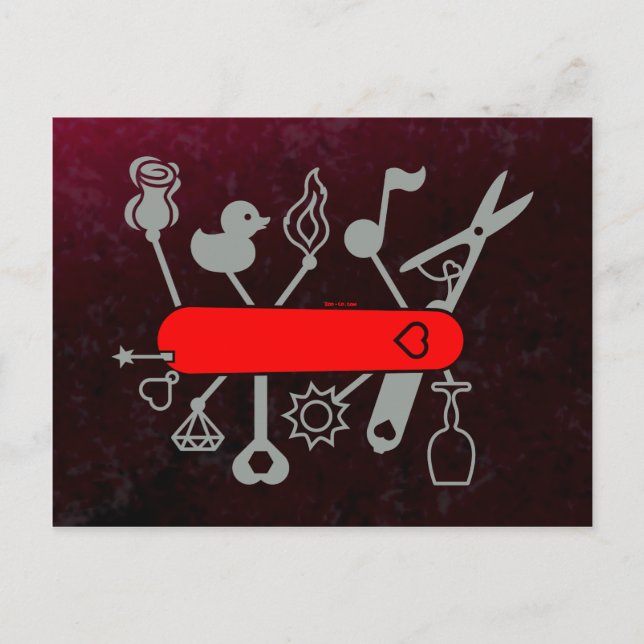 Schweiziska armén Knivar för Älskare Vykort (Framsida)