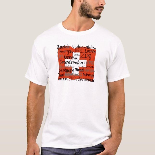 Schweiziska Cantonsmanar skjorta T-shirt (Framsida)
