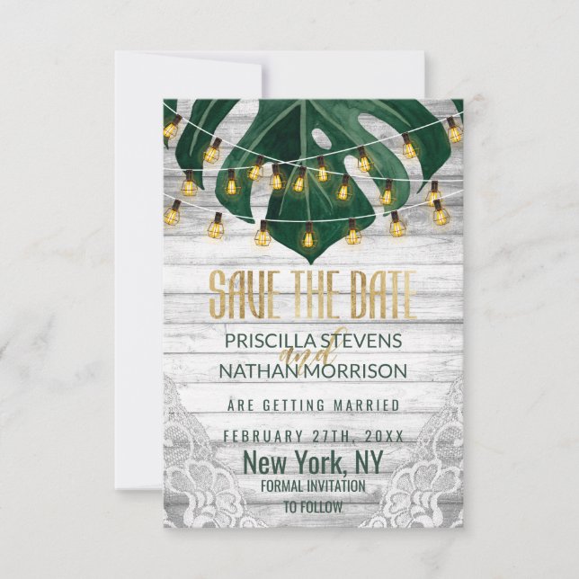 Schweiziska Cheese Löv String Ljus Snöre Guld Bröl Spara Datumet (Framsida)