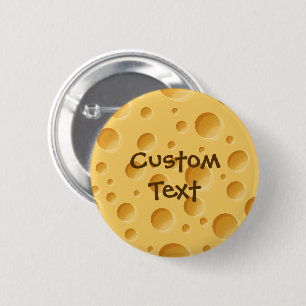 Schweiziska Cheese Mönster Button Knapp