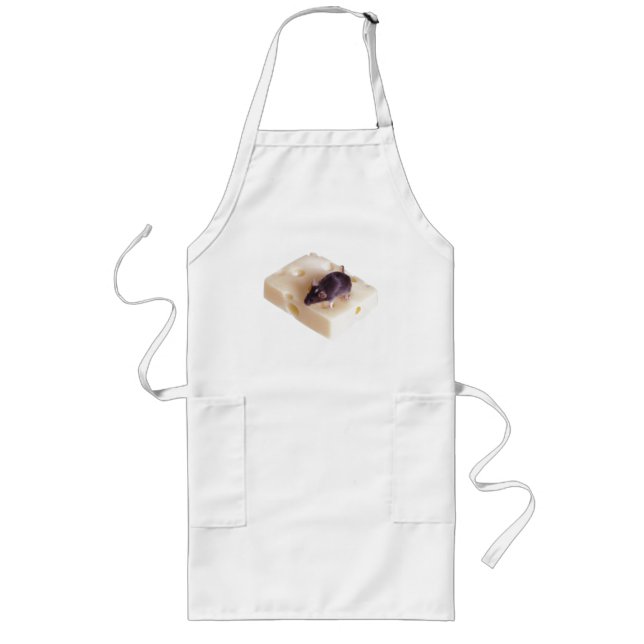 Schweiziska Cheese Mouse Apron Långt Förkläde (Framsidan)