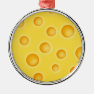 Schweiziska Cheezy Struktur Mönster Julgransprydnad Metall
