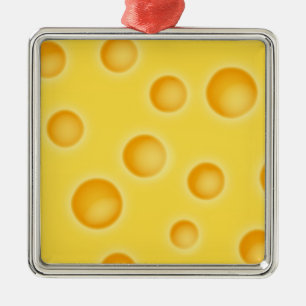 Schweiziska Cheezy Struktur Mönster Julgransprydnad Metall