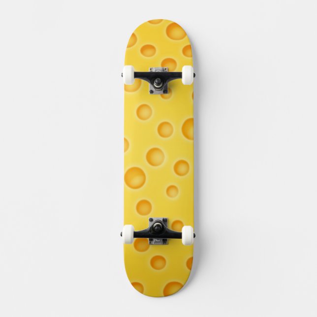 Schweiziska Cheezy Struktur Mönster Skateboard Bräda 20,5 Cm (Framsida)