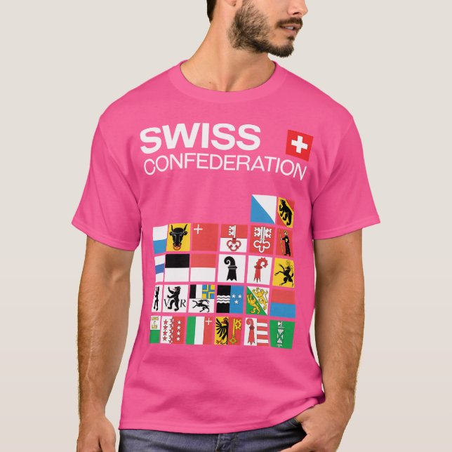 Schweiziska edsförbundet Flaggor T Shirt (Framsida)