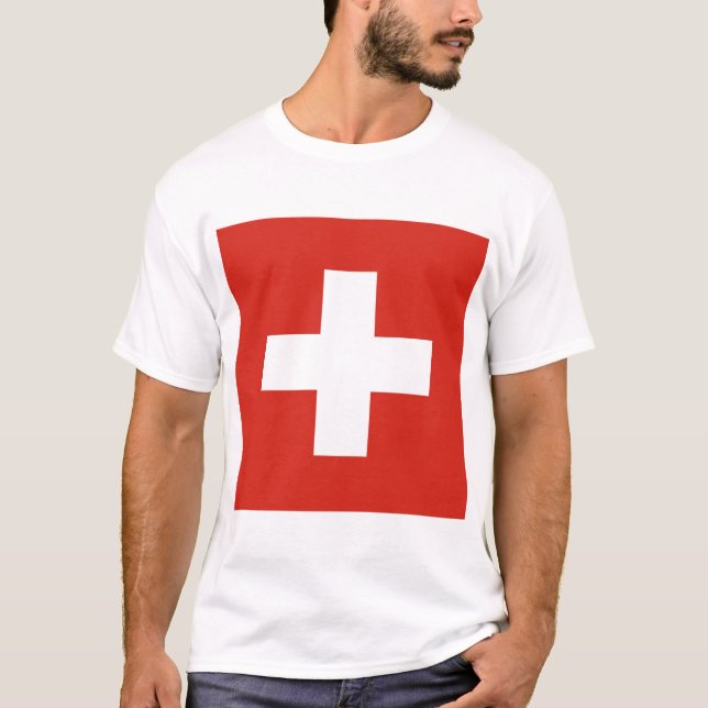 Schweiziska edsförbundet - Schweiz flagga T Shirt (Framsida)