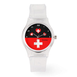 schweiziska Flagga, Hearts, Schweiz/sport Armbandsur