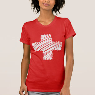 Schweiziska flagga t shirts Symbol Schweiz kor
