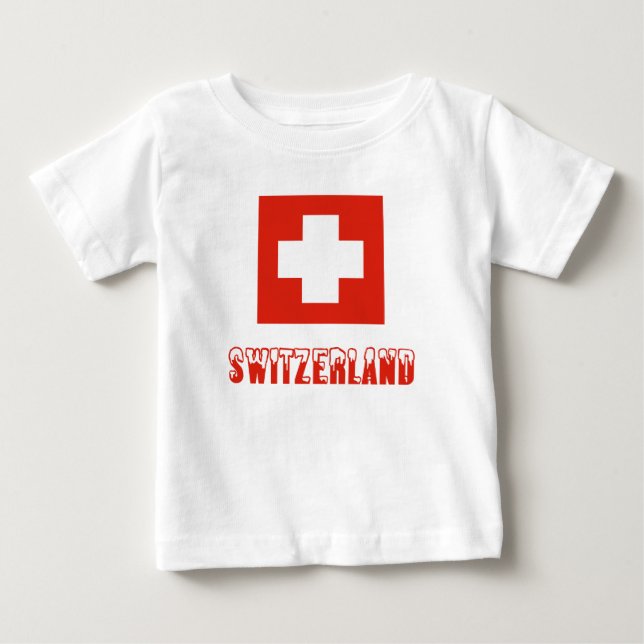 Schweiziska flaggan och Schweiz Tee (Framsida)