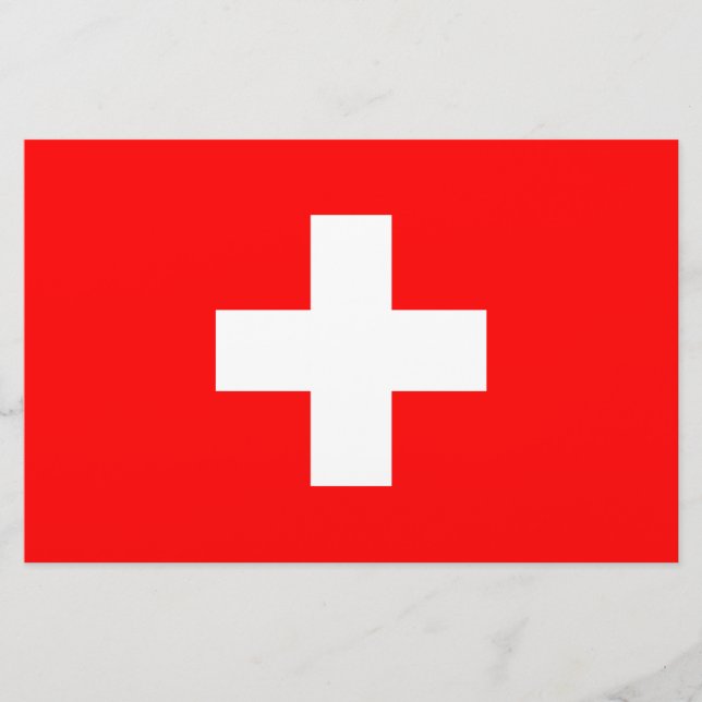 Schweiziska flaggan (Schweiz) Brevpapper (Framsida)