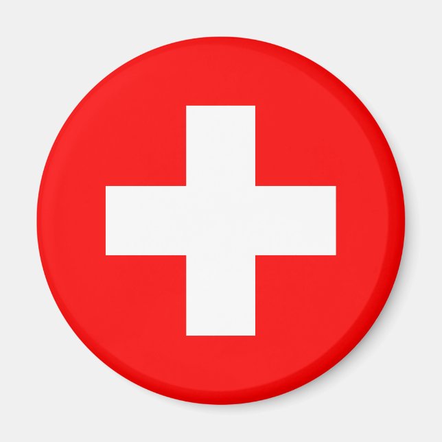 Schweiziska flaggan (Schweiz) Magnet (Framsidan)