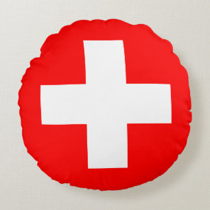 Schweiziska flaggan (Schweiz) Rund Kudde