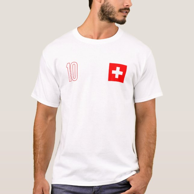 Schweiziska fotbollsmatchen Jersey 2022 T Shirt (Framsida)