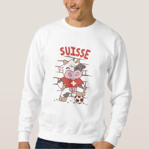 Schweiziska fotbollsmatcher (Cow Football Fläkt Sc Lång Ärmad Tröja
