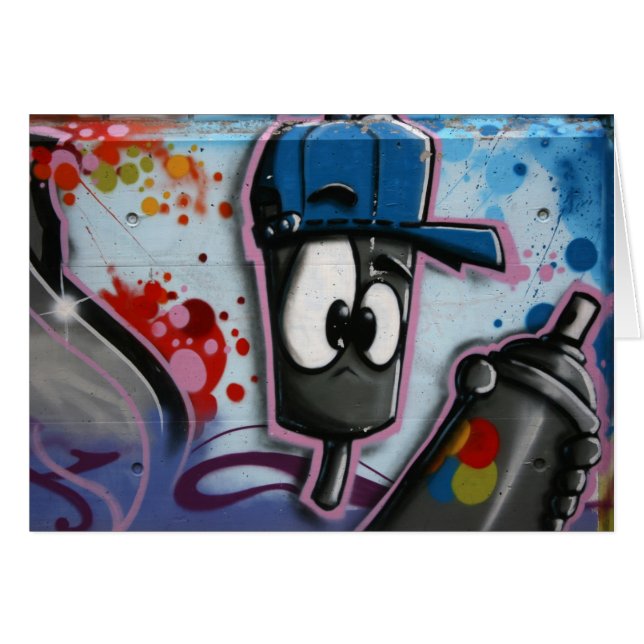 Schweiziska grafitti hälsningskort (Framsidan Horizontal)