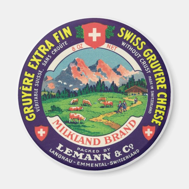 Schweiziska Gruyere Cheese Langnau Emmental Schwei Magnet (Framsidan)