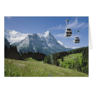 Schweiziska hälsningkort, Grindelwald, Cablecars Hälsningskort