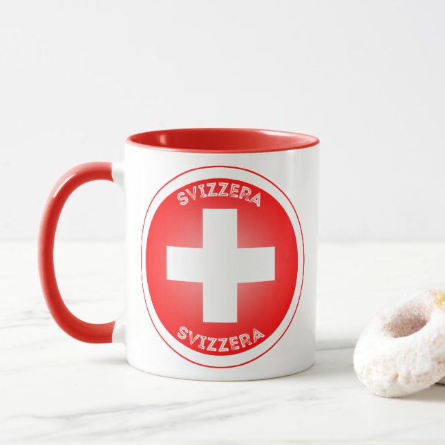 Schweiziska kulturarvsemblem mugg (Med munk)