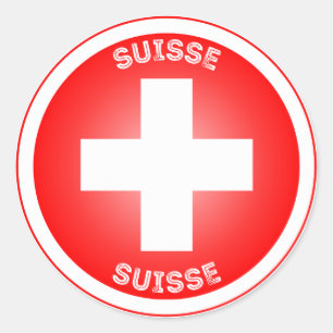 Schweiziska kultursymbolen runt klistermärke