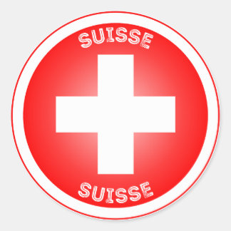 Schweiziska kultursymbolen runt klistermärke