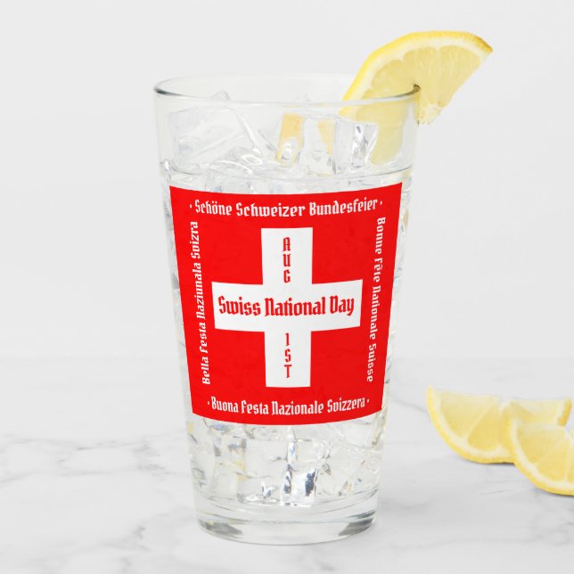 Schweiziska nationaldagen på fyra språk i Schweiz  Glaskopp (Bakside Is)