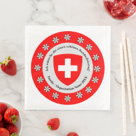 Schweiziska nationaldagen Schweiz Flagga Edelweiss Pappersservett