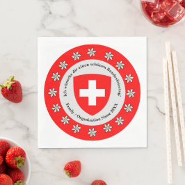Schweiziska nationaldagen Schweiz Flagga Edelweiss Pappersservett
