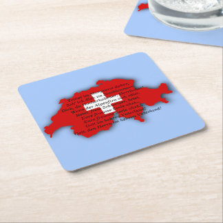 Schweiziska nationaldagen, Schweiz, Schweiziska ps Underlägg Papper Kvadrat
