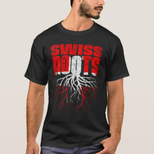 Schweiziska rötter Schweiz Heritage Flagga T Shirt