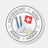 Schweiziska stereotyper Vita kylskåp, magnet